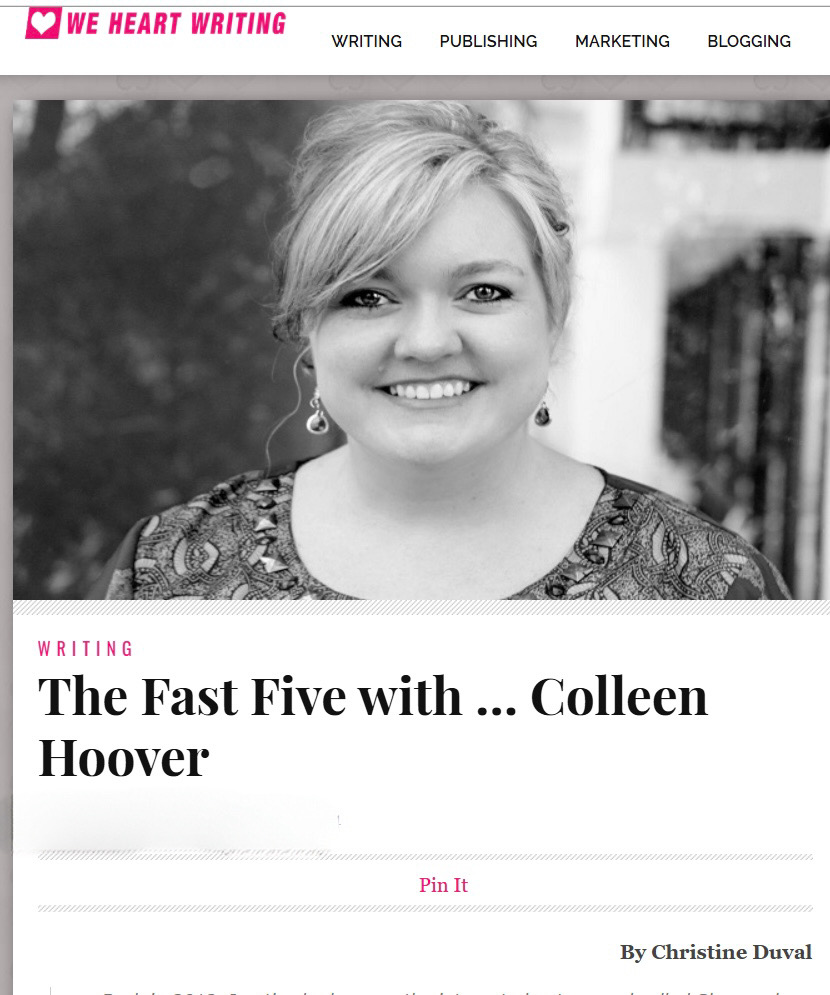 The Fast Five with… Colleen Hoover